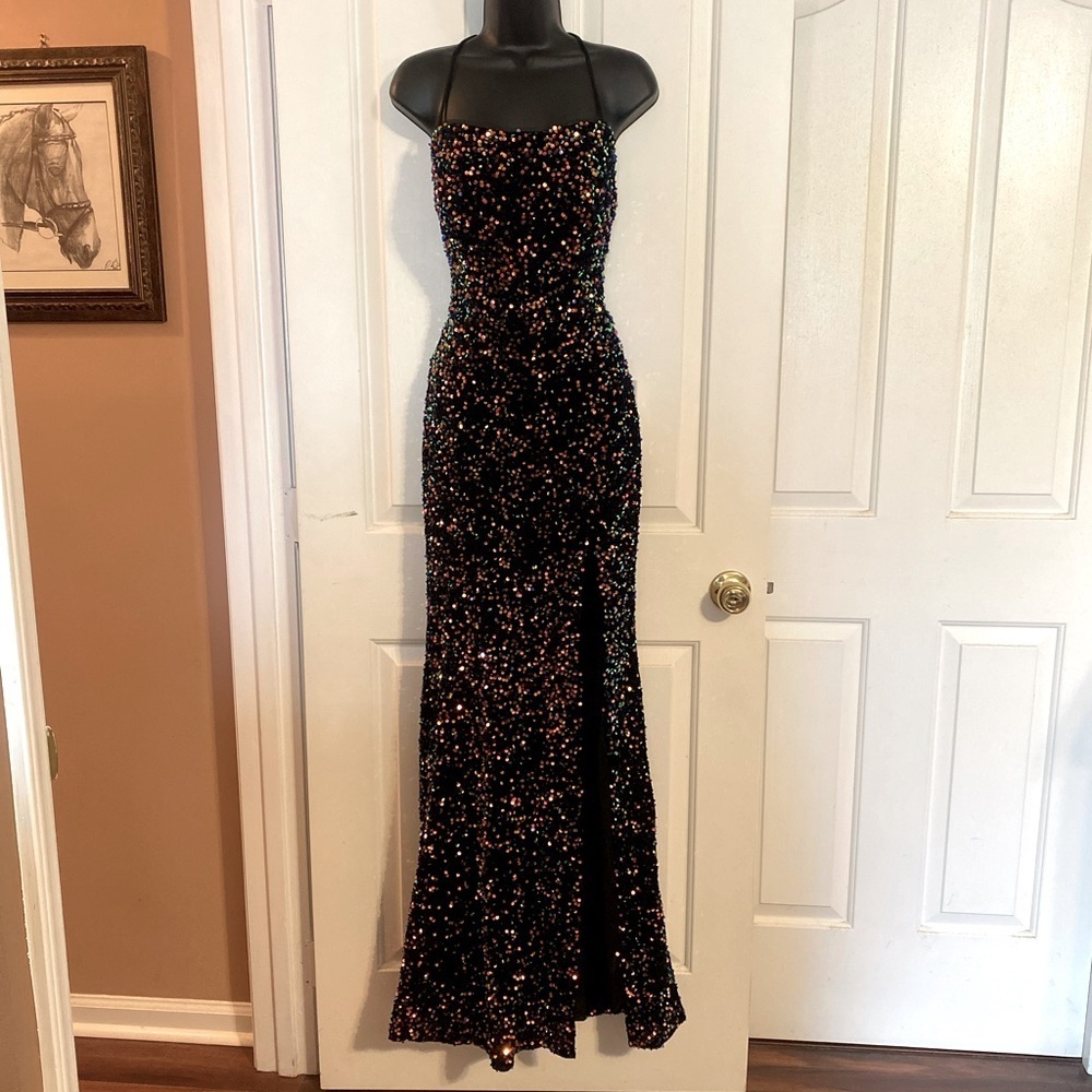 “WITNESS OF LOVE” Sequin Laced Back Gown
